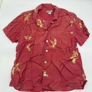 Tommy-bahama Men's Red and Burgundy Shirt